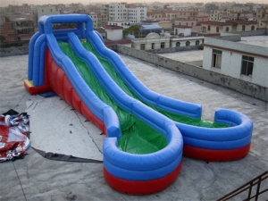 Dual Lane Inflatable Wave Water Slide