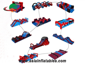 Outdoor Wipeout Inflatable Obstacle challenge game