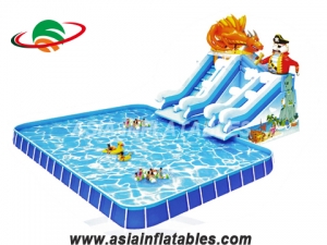 Inflatable Water Slide With Pool