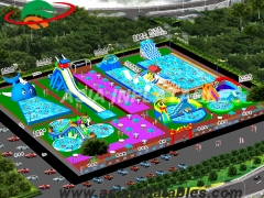 Giant removable inflatable amusement park