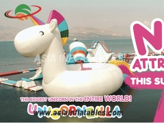 Giant Inflatable Unicorn Water Trampoline Slide
