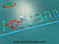 Newest Floating Letter Model Water Park Inflatable Aqua Obstacle Course with cheap price for Sale