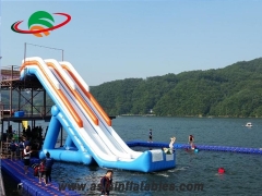 Newest Commercial Floating Giant Inflatable Aqua Water Park Flying Slide For Sale with cheap price for Sale