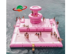Custom Drop Stitch Inflatables, Giant Inflatable Water Park Floating Island Platform with Wholesale Price